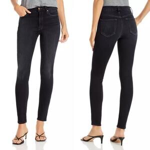 MOTHER Jeans Womens 26 High Waisted Looker Coffee Tea Or Me Denim Dark Blue Wash